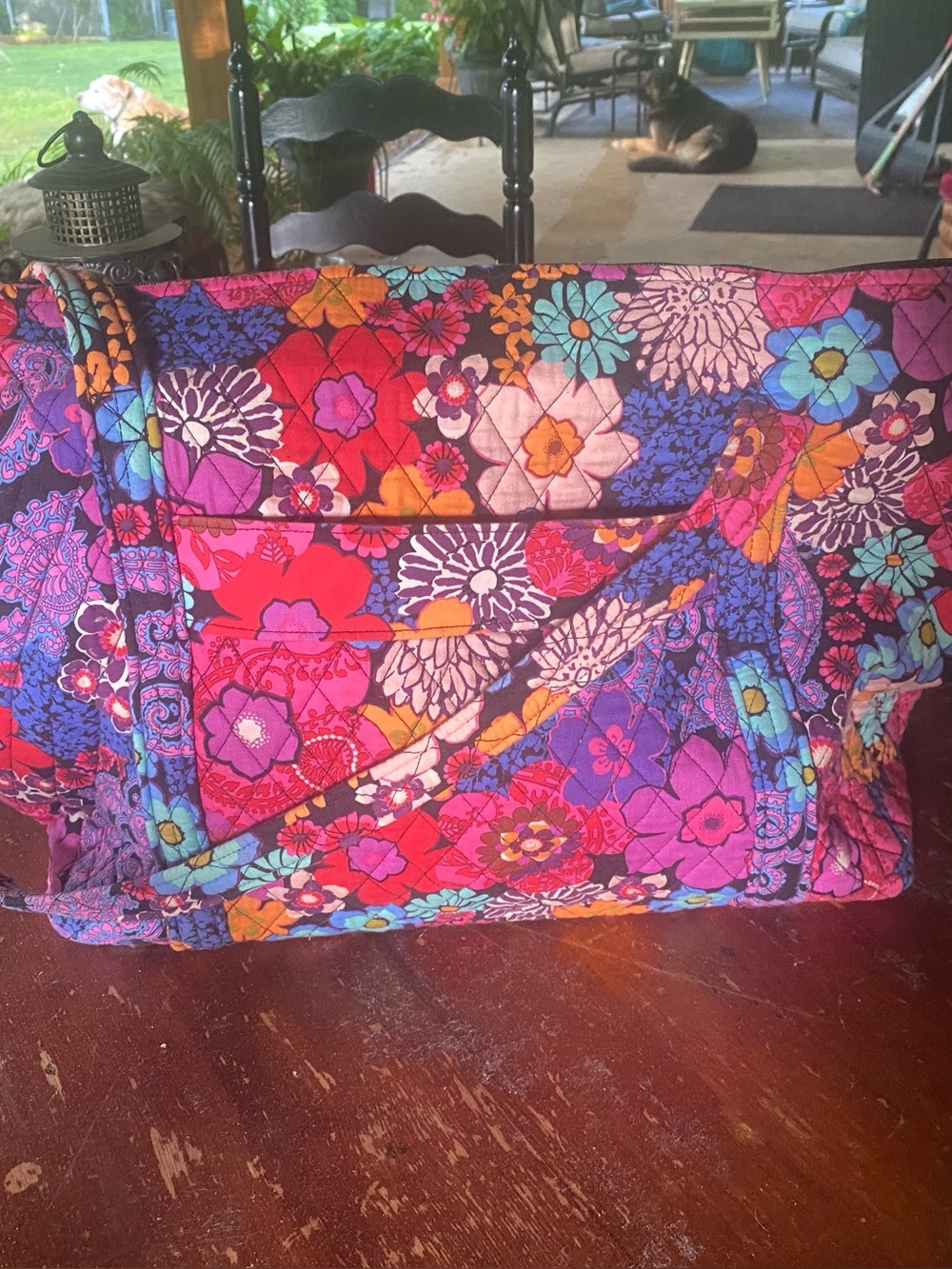 Vera Bradley Quilted Floral Tote in Pink, Purple, Red and Blue